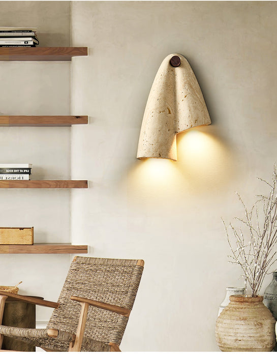 Velo Draped Stone Sconce - Simprolos
