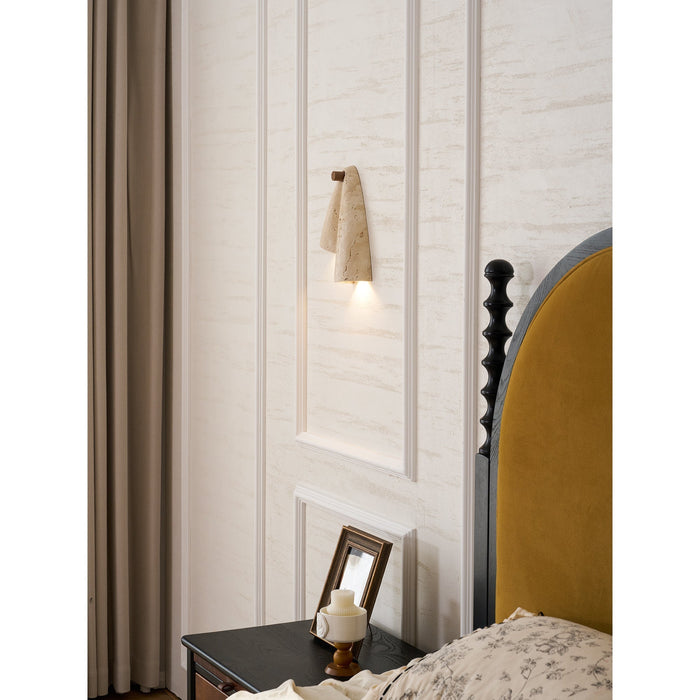 Velo Draped Stone Sconce - Simprolos