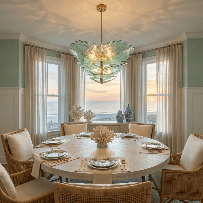 Verdant Petal Glass Chandelier - Simprolos