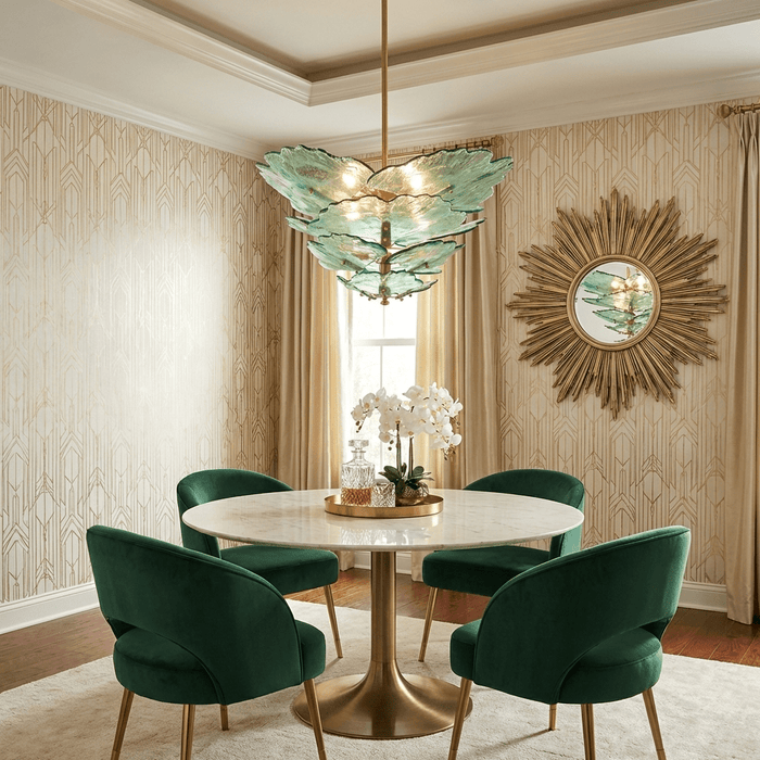 Verdant Petal Glass Chandelier - Simprolos