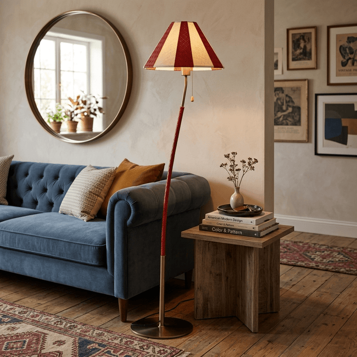 Verona Curved Striped Floor Lamp - Simprolos