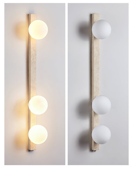 Vertical Travertine Wall Sconce - Simprolos