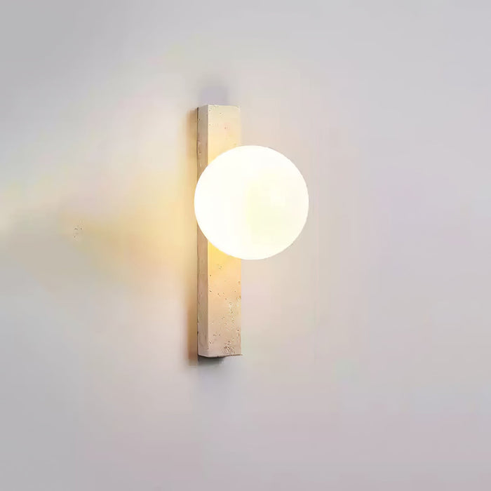 Vertical Travertine Wall Sconce - Simprolos