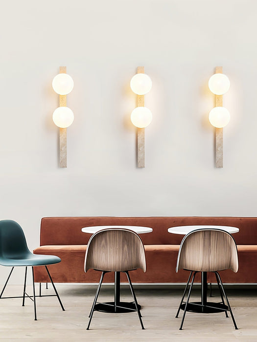 Vertical Travertine Wall Sconce - Simprolos