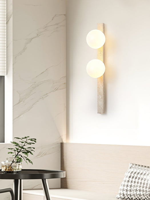 Vertical Travertine Wall Sconce - Simprolos