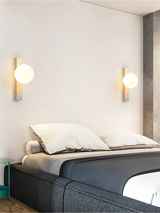 Vertical Travertine Wall Sconce - Simprolos