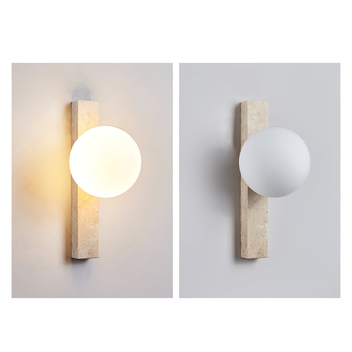 Vertical Travertine Wall Sconce - Simprolos
