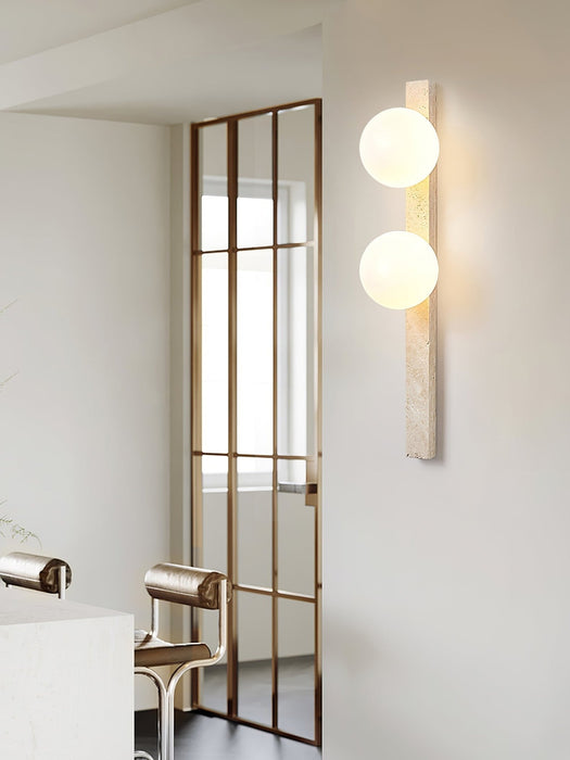 Vertical Travertine Wall Sconce - Simprolos