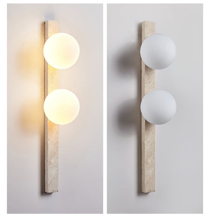 Vertical Travertine Wall Sconce - Simprolos