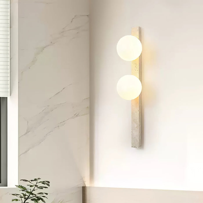 Vertical Travertine Wall Sconce - Simprolos