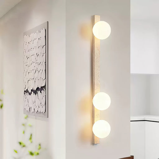 Vertical Travertine Wall Sconce - Simprolos