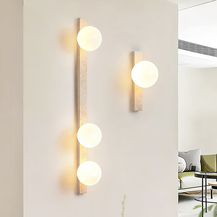 Vertical Travertine Wall Sconce - Simprolos