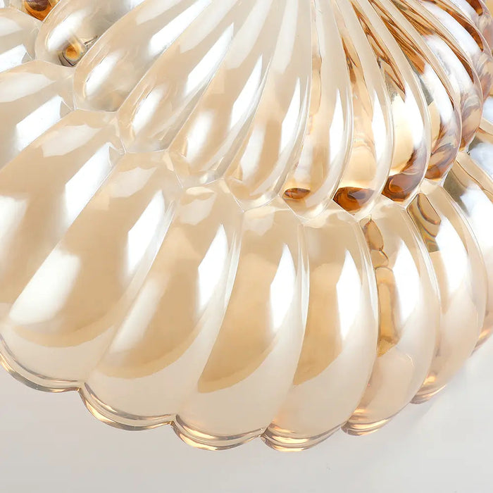 Vintage Amber Glass Semi - Flush Ceiling Light - Simprolos