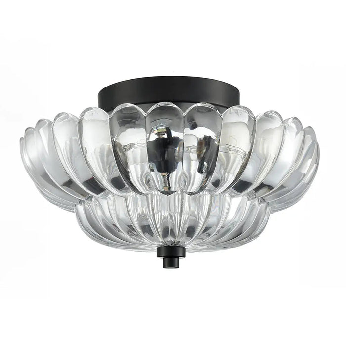 Vintage Amber Glass Semi - Flush Ceiling Light - Simprolos