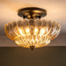 Vintage Amber Glass Semi - Flush Ceiling Light - Simprolos