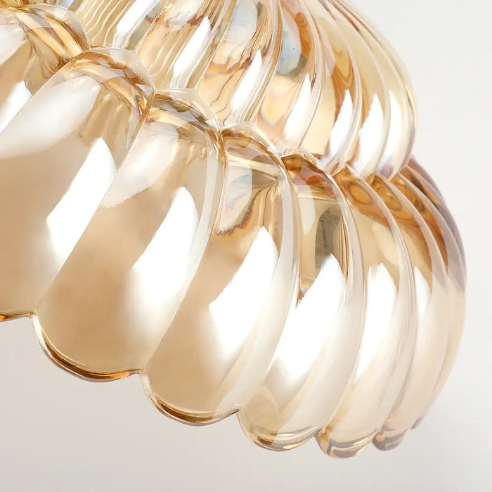 Vintage Amber Glass Semi - Flush Ceiling Light - Simprolos
