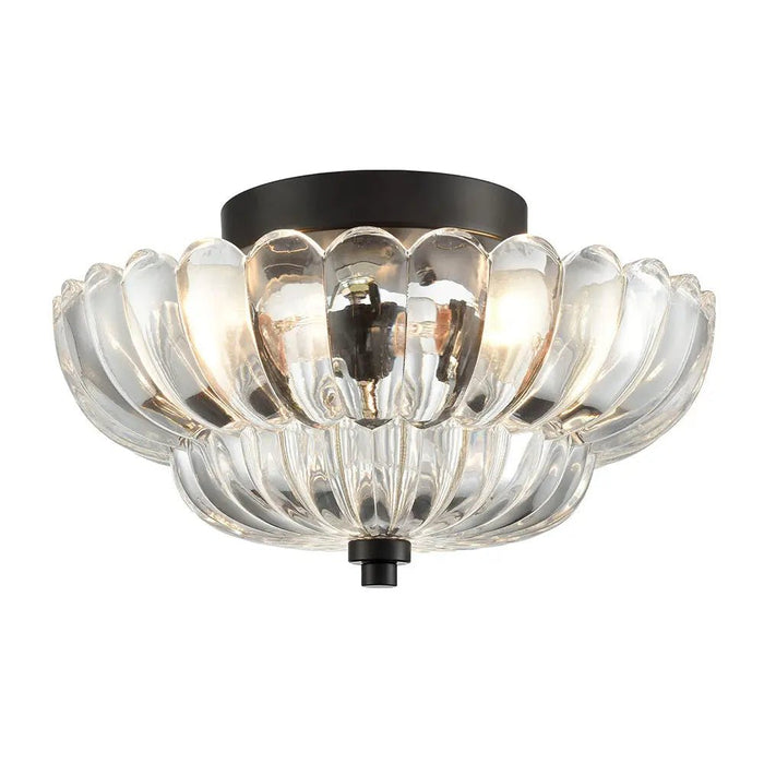Vintage Amber Glass Semi - Flush Ceiling Light - Simprolos
