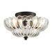 Vintage Amber Glass Semi - Flush Ceiling Light - Simprolos