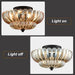 Vintage Amber Glass Semi - Flush Ceiling Light - Simprolos