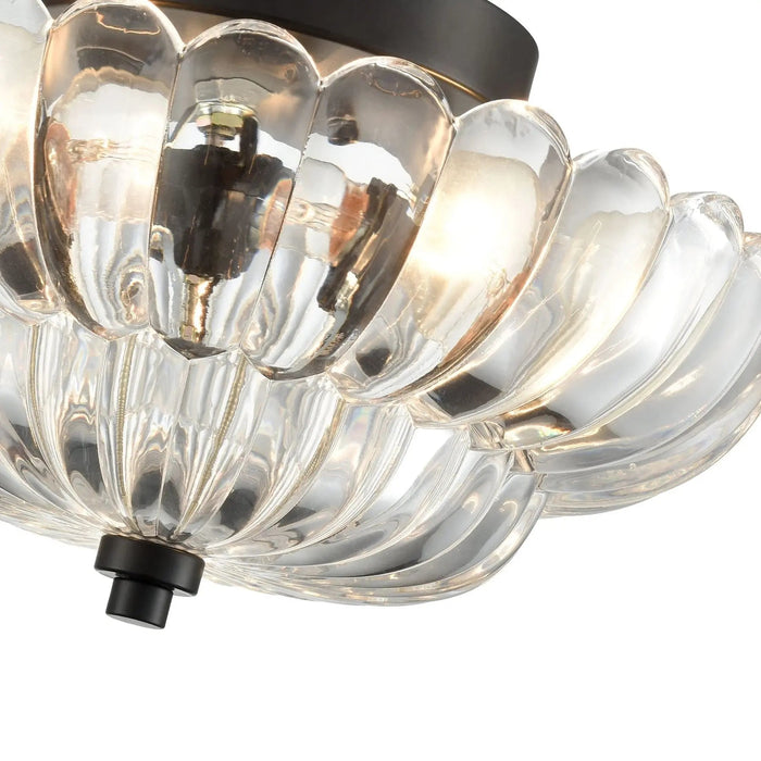 Vintage Amber Glass Semi - Flush Ceiling Light - Simprolos