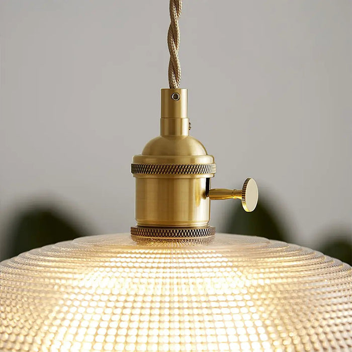 Vintage INS Glass Ribbed Pendant Light - Simprolos