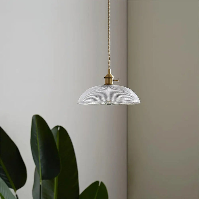 Vintage INS Glass Ribbed Pendant Light - Simprolos