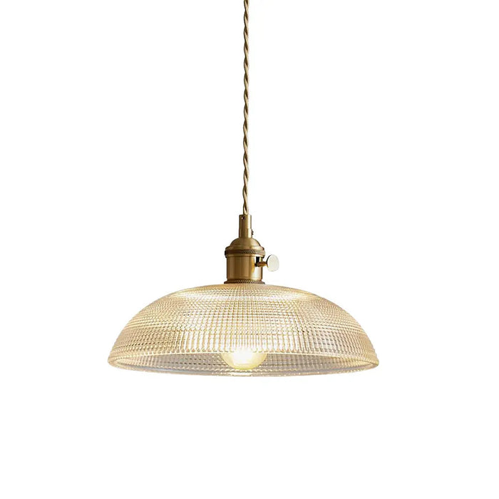 Vintage INS Glass Ribbed Pendant Light - Simprolos