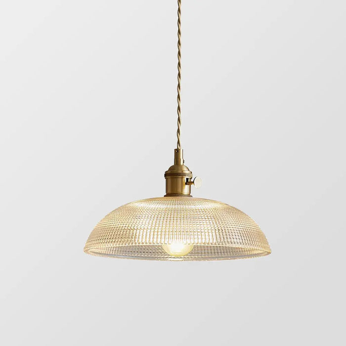 Vintage INS Glass Ribbed Pendant Light - Simprolos