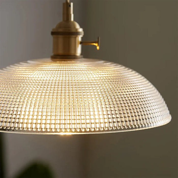 Vintage INS Glass Ribbed Pendant Light - Simprolos