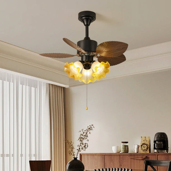 Vintage Leaf Ceiling Fan Light - Simprolos