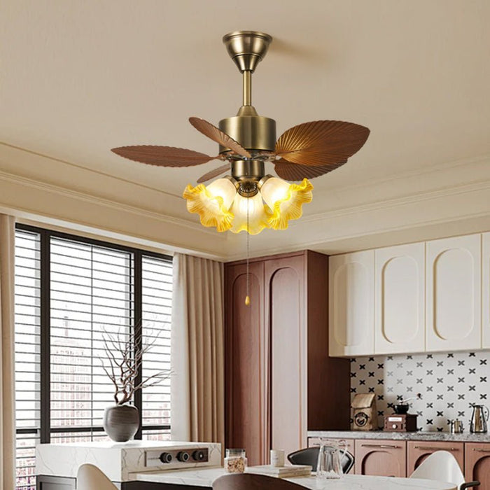 Vintage Leaf Ceiling Fan Light - Simprolos