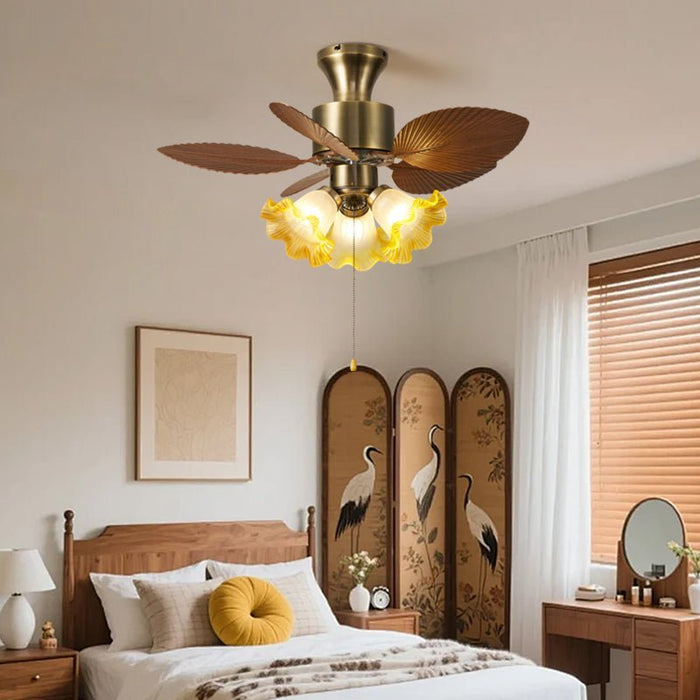 Vintage Leaf Ceiling Fan Light - Simprolos