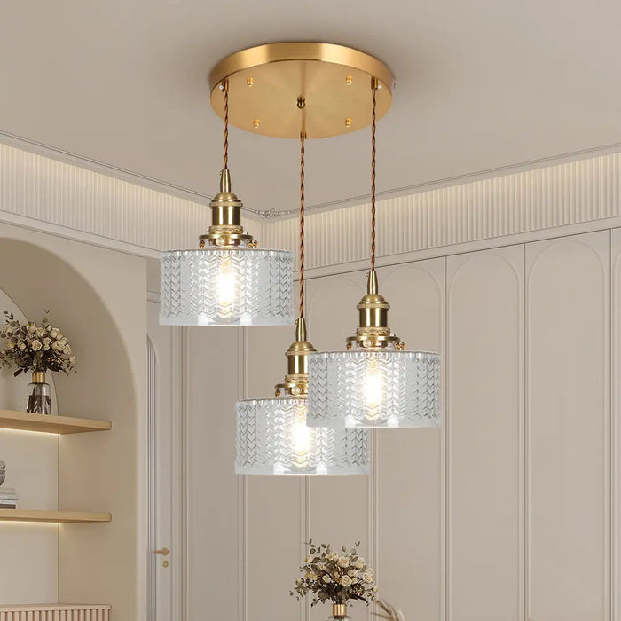 Vintage Stunning Cylinder Glass Pendant Light - Simprolos