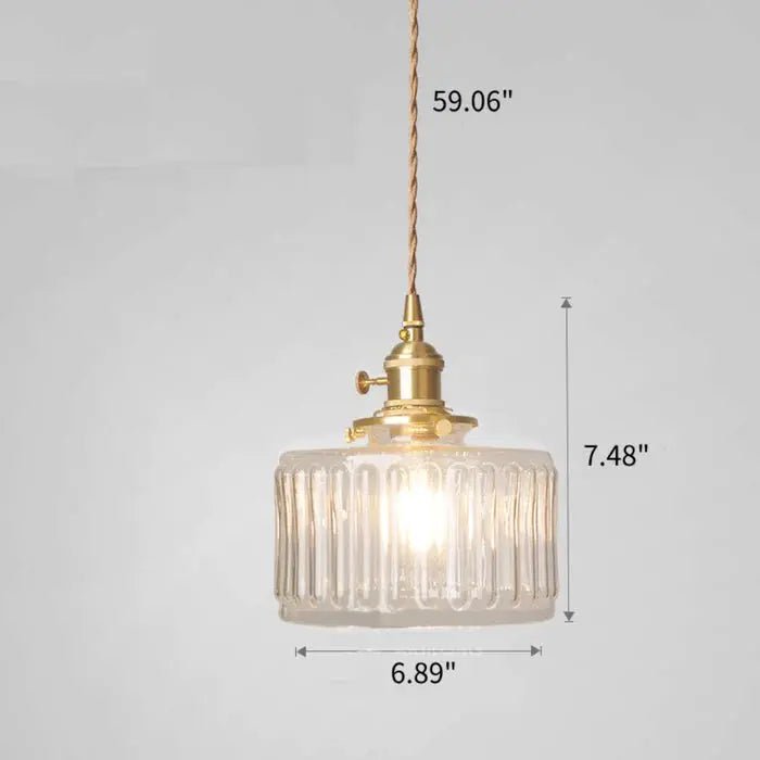 Vintage Stunning Cylinder Glass Pendant Light - Simprolos