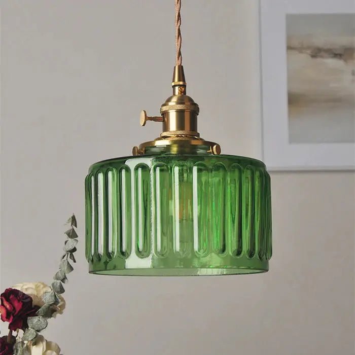 Vintage Stunning Cylinder Glass Pendant Light - Simprolos