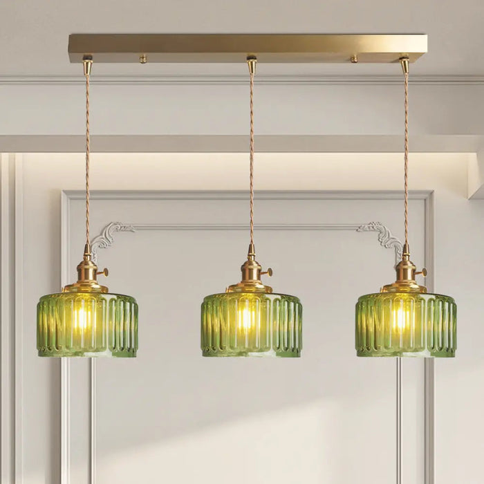 Vintage Stunning Cylinder Glass Pendant Light - Simprolos