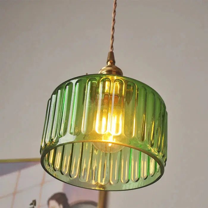 Vintage Stunning Cylinder Glass Pendant Light - Simprolos