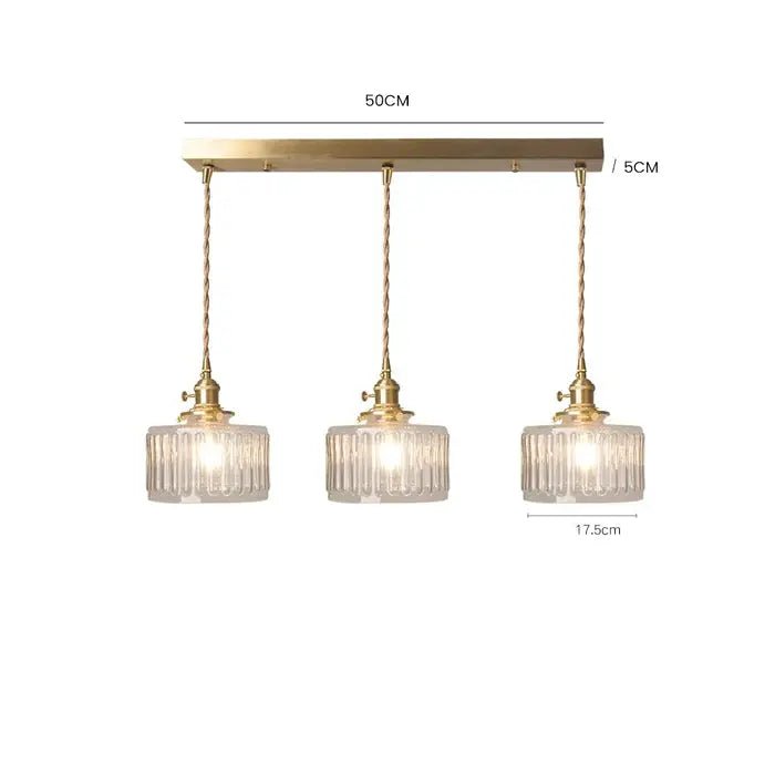 Vintage Stunning Cylinder Glass Pendant Light - Simprolos