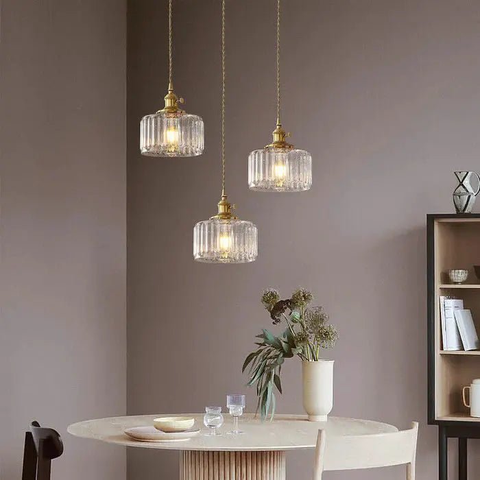 Vintage Stunning Cylinder Glass Pendant Light - Simprolos