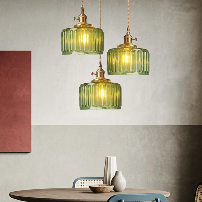 Vintage Stunning Cylinder Glass Pendant Light - Simprolos