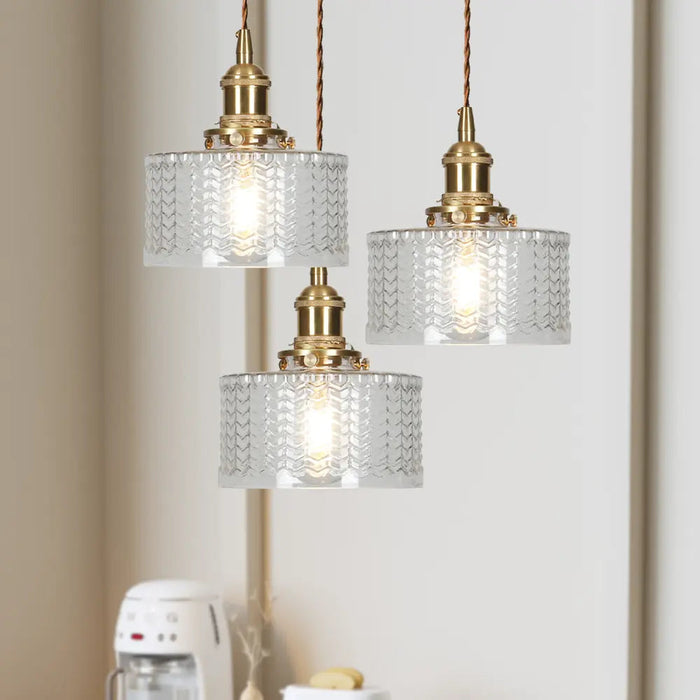 Vintage Stunning Cylinder Glass Pendant Light - Simprolos