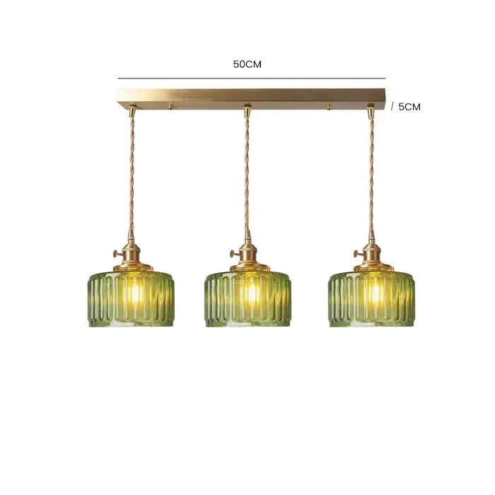 Vintage Stunning Cylinder Glass Pendant Light - Simprolos