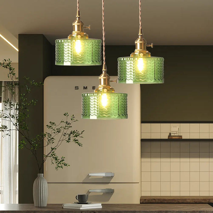 Vintage Stunning Cylinder Glass Pendant Light - Simprolos