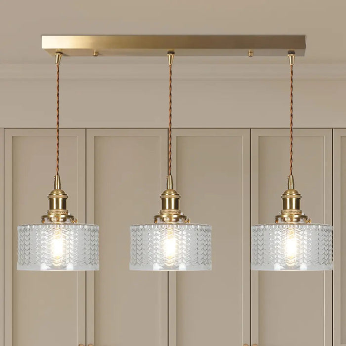 Vintage Stunning Cylinder Glass Pendant Light - Simprolos