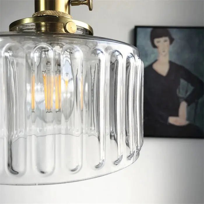 Vintage Stunning Cylinder Glass Pendant Light - Simprolos