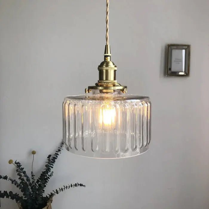 Vintage Stunning Cylinder Glass Pendant Light - Simprolos