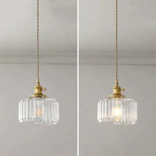 Vintage Stunning Cylinder Glass Pendant Light - Simprolos