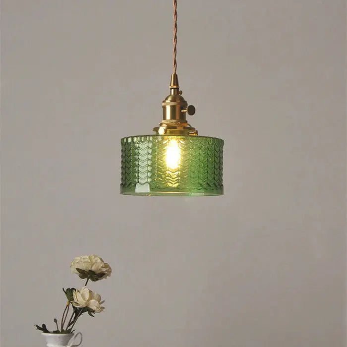 Vintage Stunning Cylinder Glass Pendant Light - Simprolos