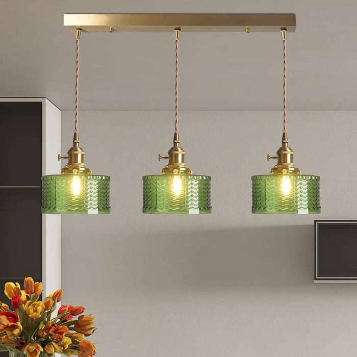 Vintage Stunning Cylinder Glass Pendant Light - Simprolos