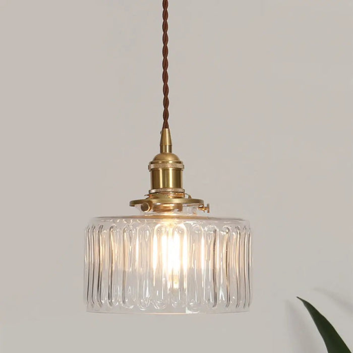 Vintage Stunning Cylinder Glass Pendant Light - Simprolos